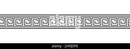 Motifs de méandre sans couture.Méandros grecs, fret ou clé.Ornement noir pour les bordures de style Acient Grèce.Illustration vectorielle Illustration de Vecteur