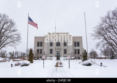 Henry County Courthouse à Mount Pleasant, Iowa en hiver Banque D'Images