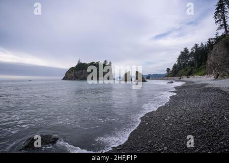 Ruby Beach est la plage la plus au nord des plages du sud dans la partie côtière du parc national olympique, dans l'État américain de Washington. Il est situé Banque D'Images