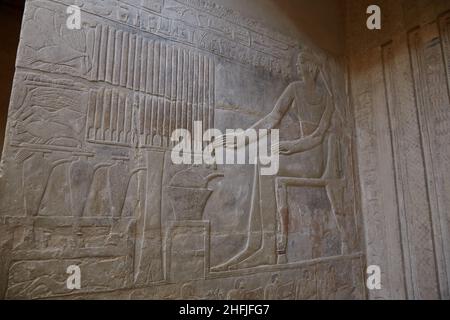 Scènes de la tombe de Mereruka à Saqqara, Égypte Banque D'Images