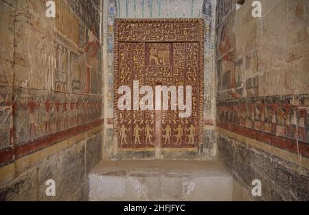 Scènes de la tombe de Mehu, Saqqara, Egypte Banque D'Images