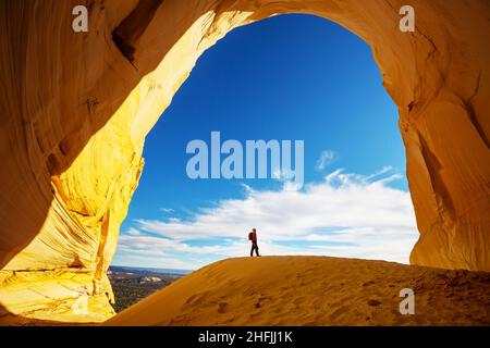 Paysages naturels inhabituels - les colonnes du lac Crowley en Californie, États-Unis. Banque D'Images