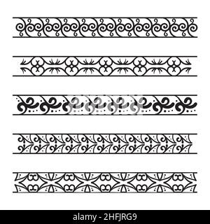 Dessin main plat bordure grecque illustration vectorielle. Illustration de Vecteur
