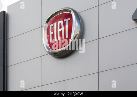 VALENCIA, ESPAGNE - 13 JANVIER 2022: Fiat est un constructeur automobile italien, filiale de Stellantis Banque D'Images