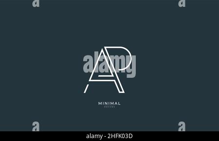 Lettre alphabétique icône logo AP Illustration de Vecteur