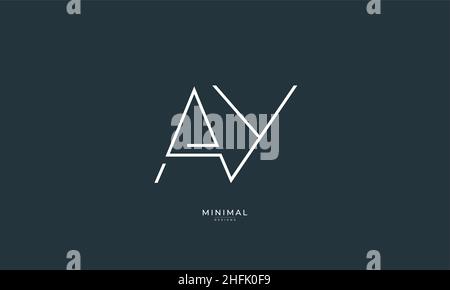 Lettre alphabétique icône logo AY Illustration de Vecteur
