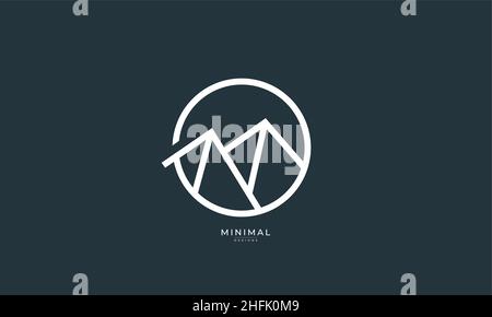 un logo d'icône de dessin au trait d'une montagne Illustration de Vecteur