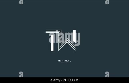 Lettre alphabétique icône logo TW Illustration de Vecteur