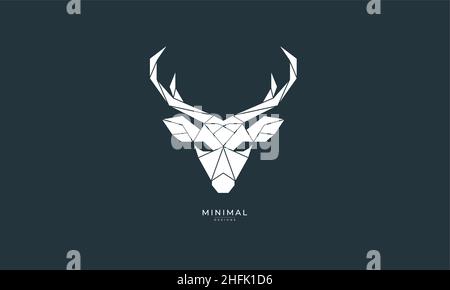 Logo géométrique d'un cerf, d'un wapiti, d'un cerf, d'un doe, d'un renne,et en buck Illustration de Vecteur