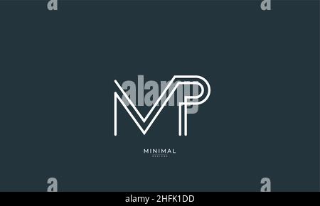 Lettre alphabet icône logo MP Illustration de Vecteur