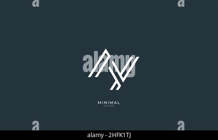 Lettre alphabétique icône logo AY Illustration de Vecteur