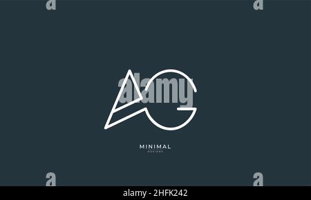 Lettre alphabet icône logo AG Illustration de Vecteur