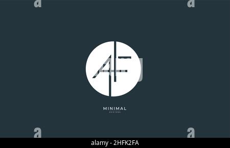 Lettre alphabétique logo d'icône AF ou FA Illustration de Vecteur