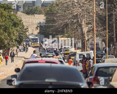Senegal, Africa - Feb, 2019: Everyday life in the streets of Dakar. Africa. Banque D'Images