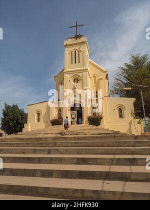 Popenguine, Sénégal - Jan, 2019 : Basilique notre-Dame de la Délivrance.Archidiocèse de Dakar.Afrique Banque D'Images