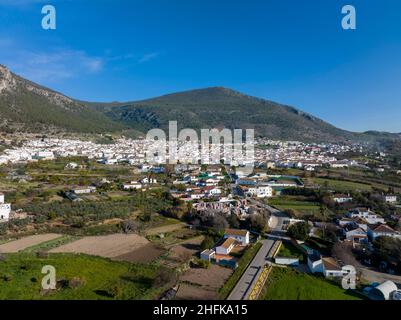 Municipalité d'Algodonales dans la comarca des villages blancs de la province de Cadix, Espagne Banque D'Images