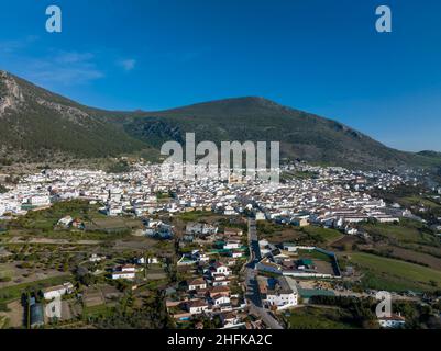 Municipalité d'Algodonales dans la comarca des villages blancs de la province de Cadix, Espagne Banque D'Images