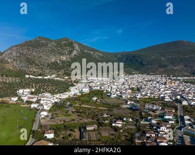 Municipalité d'Algodonales dans la comarca des villages blancs de la province de Cadix, Espagne Banque D'Images