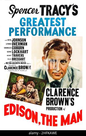 SPENCER TRACY dans EDISON, L'HOMME (1940), réalisé par CLARENCE BROWN.Crédit: M.G.M./ Album Banque D'Images