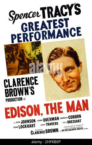 SPENCER TRACY dans EDISON, L'HOMME (1940), réalisé par CLARENCE BROWN.Crédit: M.G.M./ Album Banque D'Images