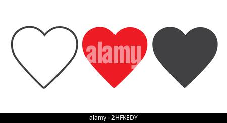 Collection de coeurs, ensemble d'icônes de symbole d'amour, symbole d'amour sur fond blanc.Illustration vectorielle.Fichier vectoriel EPS 10. Illustration de Vecteur