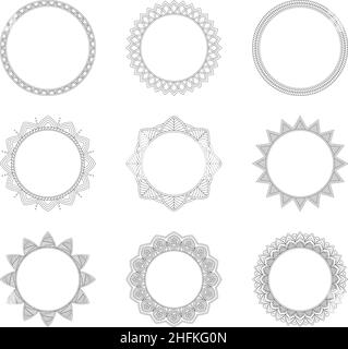 Ensemble de cadres décoratifs ronds, illustration vectorielle Illustration de Vecteur