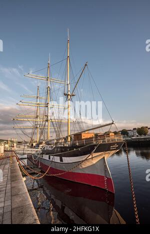 Bateau de grande taille Glenlee amarré au musée Riverside de Glasgow, en Écosse Banque D'Images