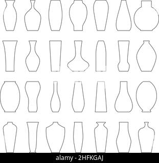 Ensemble de contours de vases, illustration vectorielle Illustration de Vecteur