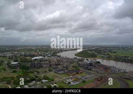 Antenne du moulin de Millaquin et de la distillerie de Rum à Bundaberg Queensland en Australie Banque D'Images