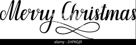 Lettrage manuscrit Merry Christmas, illustration vectorielle Illustration de Vecteur