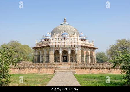 Tombe d'ISA Khan Niyazi dans le complexe de tombes d'Humayun, New Delhi, Inde, Asie du Sud Banque D'Images