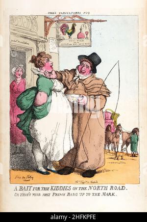 Un appât pour les enfants sur la route du Nord.Ou c'est votre genre de prime bang vers le haut de la marque.Artiste : Thomas Rowlandson (1756-1827) artiste et caricaturiste anglais de l'ère géorgienne.Observateur social, il était un artiste prolifique et un imprimeur.Crédit : Thomas Rowlandson/Alamy Banque D'Images