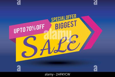 offre spéciale vente bannière -70 style origami grande vente bannière. Illustration de Vecteur