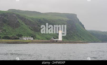 Phare de Rubha Nan Gall près de Tobermory sur l'île de Mull, Hebrides Banque D'Images