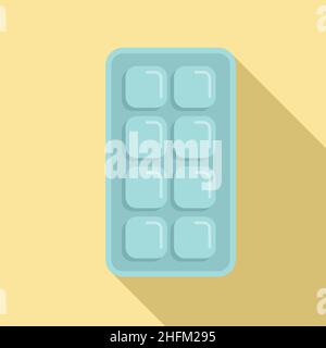 Ouvrez le vecteur plat de l'icône du bac à glaçons.Réservoir d'eau.Glace de cuisine Illustration de Vecteur