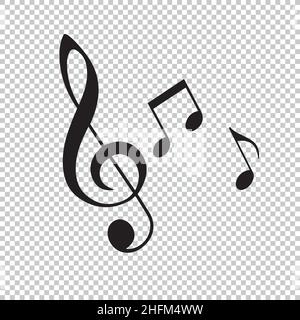 Icônes vectorielles définir la note de musique aigus clef icônes signes sur fond transparent coché.Appel, communication, téléphone mobile.Illustration vectorielle.EPS 10 V Illustration de Vecteur