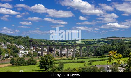 Calstock Viaduc de Cotehele National Trust Propoerty, Cornwall Banque D'Images