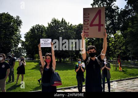 Claudio Furlan - Lapresse 15 juin 2020 Milano (Italie) Actualités le cinéma rouvre après l'urgence du coronavirus dans la photo: Le cinéma Beltrade Banque D'Images