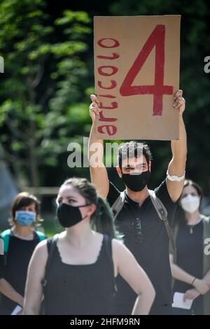 Claudio Furlan - Lapresse 15 juin 2020 Milano (Italie) Actualités le cinéma rouvre après l'urgence du coronavirus dans la photo: Le cinéma Beltrade Banque D'Images