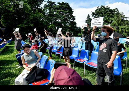 Claudio Furlan - Lapresse 15 juin 2020 Milano (Italie) Actualités le cinéma rouvre après l'urgence du coronavirus dans la photo: Le cinéma Beltrade Banque D'Images