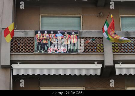 Cafaro/Lapresse 29 juin 2020 Benevento, Italie football sport Benevento vs Juve Stabia - Ligue italienne de football BKT 2019/2020 - Stade Vigorito.Dans le pic: Coulisses pour les célébrations la promotion dans la série A de l'équipe de Benevento Banque D'Images