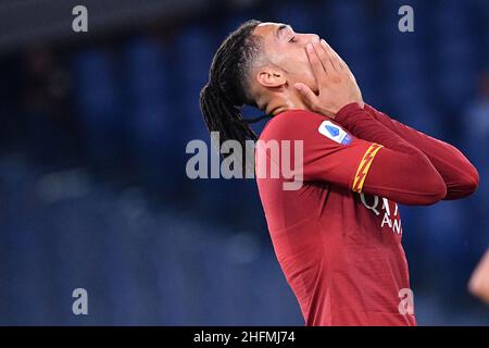 Alfredo Falcone - Lapresse 02/07/2020 Roma (Italie) Sport Soccer Roma - Udinese Italian football Championship League A Tim 2019 2020 - Olimpico Stadium of Roma in the pic:chris Smalling Banque D'Images