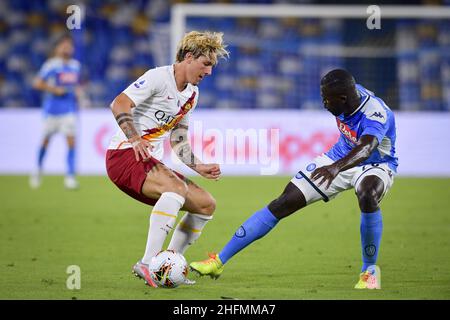 Fabio Rossi/AS Roma/Lapresse 05/07/2020 Naples (Italie) Sport Soccer Napoli-Roma Ligue italienne de football série A Tim 2019/2020 - Stade San Paolo dans la photo: Banque D'Images