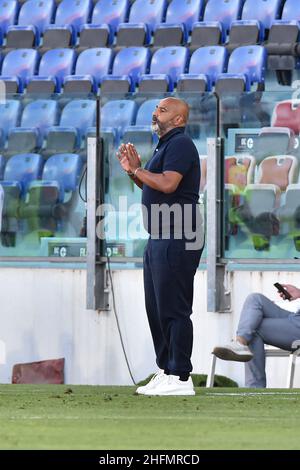 Lapresse/Alessandro Tocco 12 juillet 2020 Cagliari (Italie) Sport Soccer Cagliari Calcio vs US Lecce League A TIM 2019/2020 "Sardegna Arena" Stadium&#xA0; sur la photo:Allenatore Lecce Fabio Liverani Banque D'Images