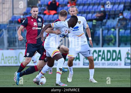 Lapresse/Alessandro Tocco 12 juillet 2020 Cagliari (Italie) Sport Soccer Cagliari Calcio vs US Lecce League A TIM 2019/2020 "Sardegna Arena" Stadium&#xA0; sur la photo:Khouma Babacar 30(US Lecce) Banque D'Images