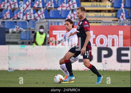 Lapresse/Alessandro Tocco 12 juillet 2020 Cagliari (Italie) Sport Soccer Cagliari Calcio vs US Lecce League A TIM 2019/2020 "Sardegna Arena" Stadium&#xA0; sur la photo:Ragnar Klavan 15 (Cagliari Calcio) Banque D'Images