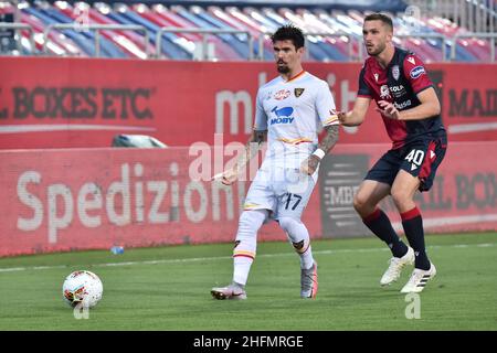 Lapresse/Alessandro Tocco 12 juillet 2020 Cagliari (Italie) Sport Soccer Cagliari Calcio vs US Lecce League A TIM 2019/2020 "Sardegna Arena" Stadium&#xA0; sur la photo: Walukiewicz Banque D'Images