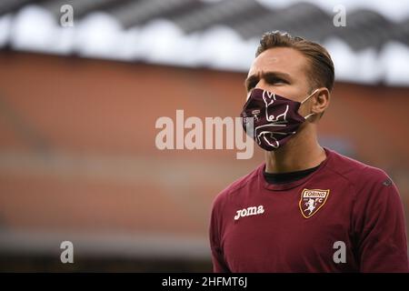 Lapresse - Fabio Ferrari 13 juillet 2020 Milan, Italie sport de football EXCLUSIF TURIN FC Inter vs Turin - Italien football Championship League A TIM 2019/2020 - Stade "San Siro".Dans la photo: Simone Edera (Torino FC); Banque D'Images