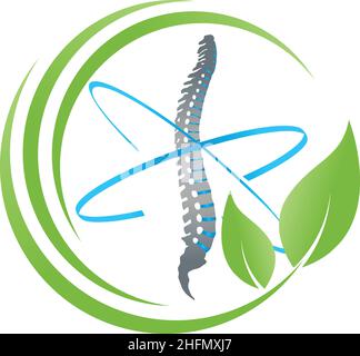 Orthopédie, physiothérapie, rachis, mains, logo,Arrière-plan Illustration de Vecteur
