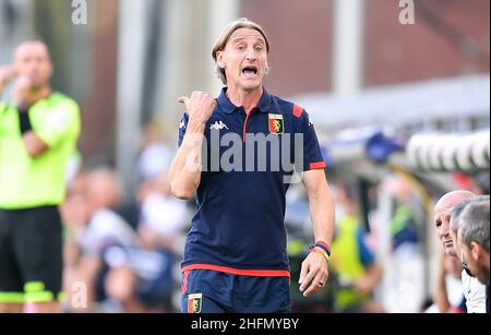 Lapresse - Tano Pecoraro 19 juillet 2020 City Genova - (Italie) Sport Soccer Gênes vs Lecce Championnat italien de football League A TIM 2019/2020 - Stade "Luigi Ferraris" dans le pic: davide nicola Banque D'Images